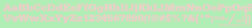 UrwegyptiennetwidBold-fontti – vaaleanpunaiset fontit vihreällä taustalla