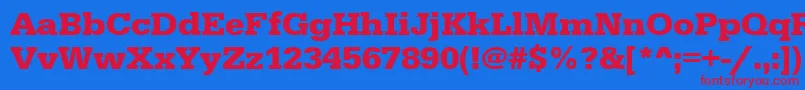 Шрифт UrwegyptiennetwidBold – красные шрифты на синем фоне