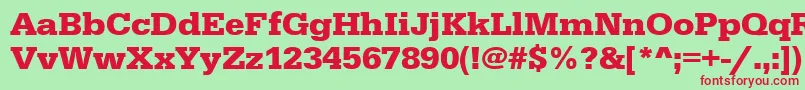 UrwegyptiennetwidBold Font – Red Fonts on Green Background