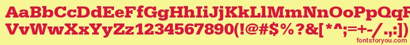 UrwegyptiennetwidBold Font – Red Fonts on Yellow Background
