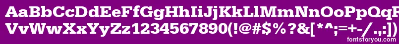 フォントUrwegyptiennetwidBold – 紫の背景に白い文字