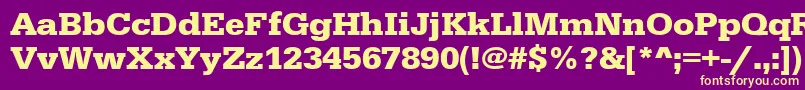 UrwegyptiennetwidBold Font – Yellow Fonts on Purple Background