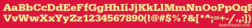 UrwegyptiennetwidBold-Schriftart – Gelbe Schriften auf rotem Hintergrund