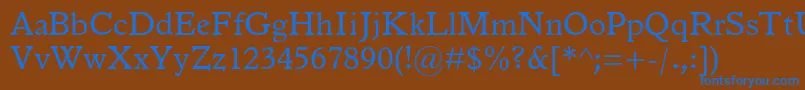 Italianoldstylemtstd Font – Blue Fonts on Brown Background