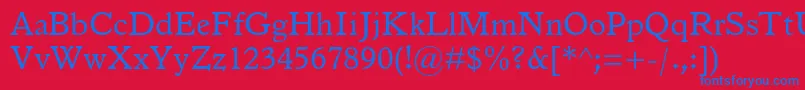 Italianoldstylemtstd Font – Blue Fonts on Red Background