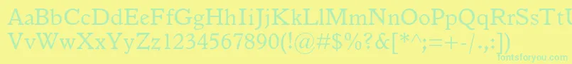 Italianoldstylemtstd Font – Green Fonts on Yellow Background