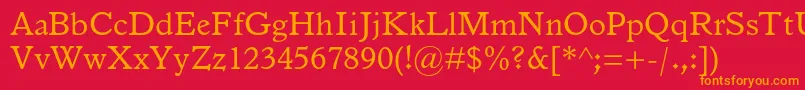 Italianoldstylemtstd Font – Orange Fonts on Red Background