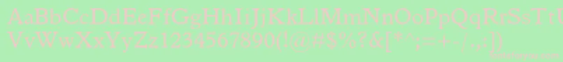 Italianoldstylemtstd Font – Pink Fonts on Green Background