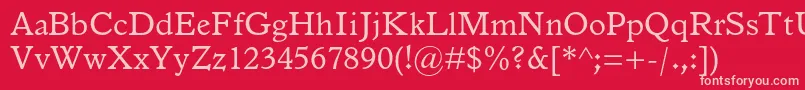 Italianoldstylemtstd Font – Pink Fonts on Red Background