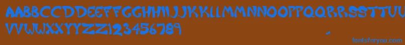 Raiderz Font – Blue Fonts on Brown Background