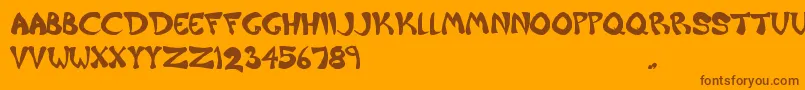 Raiderz Font – Brown Fonts on Orange Background