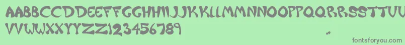 Raiderz-fontti – harmaat kirjasimet vihreällä taustalla
