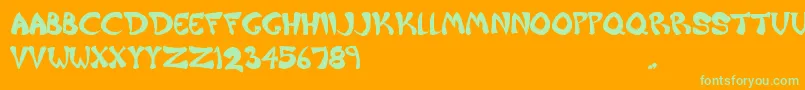 Raiderz Font – Green Fonts on Orange Background