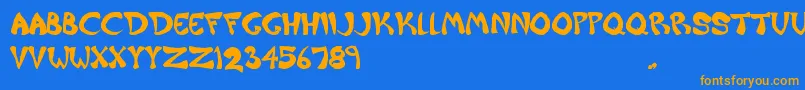 Raiderz Font – Orange Fonts on Blue Background
