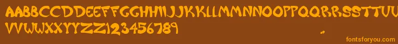 Raiderz Font – Orange Fonts on Brown Background
