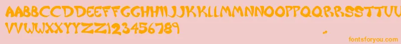 Raiderz Font – Orange Fonts on Pink Background