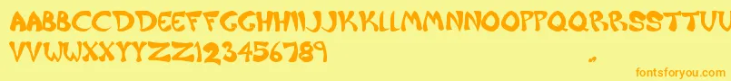 Raiderz Font – Orange Fonts on Yellow Background