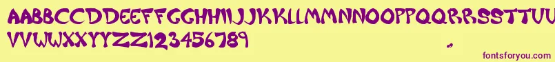 Raiderz Font – Purple Fonts on Yellow Background