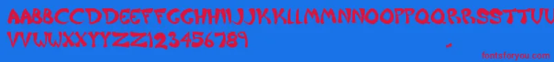 Raiderz-fontti – punaiset fontit sinisellä taustalla