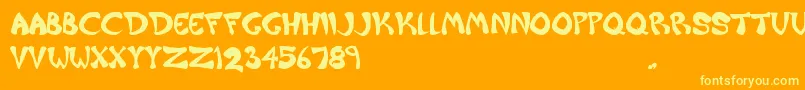 fuente Raiderz – Fuentes Amarillas Sobre Fondo Naranja