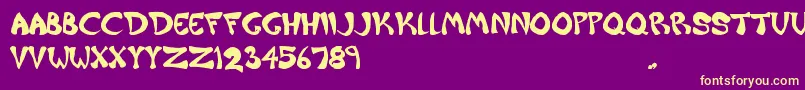 Raiderz Font – Yellow Fonts on Purple Background