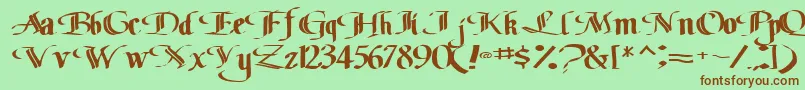 Classicfont104RegularTtext-fontti – ruskeat fontit vihreällä taustalla