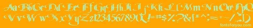 Classicfont104RegularTtext Font – Green Fonts on Orange Background