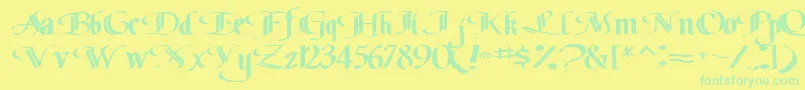 Classicfont104RegularTtext Font – Green Fonts on Yellow Background