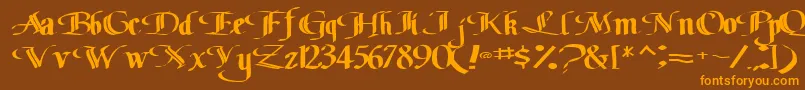 Classicfont104RegularTtext Font – Orange Fonts on Brown Background