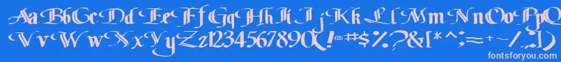 フォントClassicfont104RegularTtext – ピンクの文字、青い背景