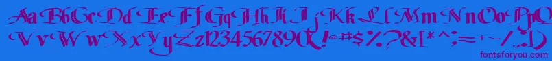 Classicfont104RegularTtext Font – Purple Fonts on Blue Background