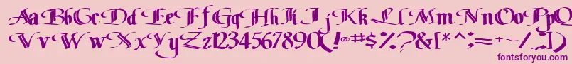 Classicfont104RegularTtext-fontti – violetit fontit vaaleanpunaisella taustalla