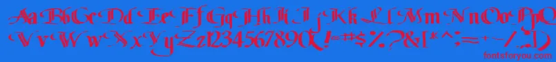 Classicfont104RegularTtext Font – Red Fonts on Blue Background