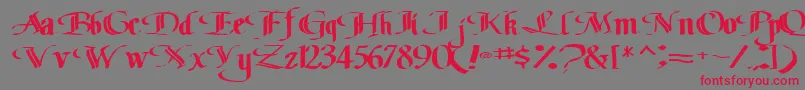 Шрифт Classicfont104RegularTtext – красные шрифты на сером фоне