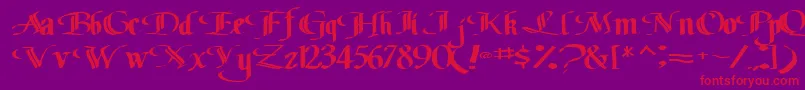 Classicfont104RegularTtext Font – Red Fonts on Purple Background
