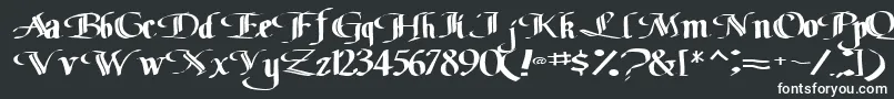 Classicfont104RegularTtext-fontti – valkoiset fontit mustalla taustalla