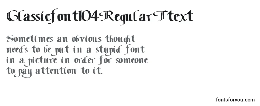 フォントClassicfont104RegularTtext