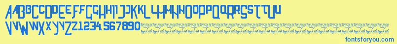 SlThankYouForTheVenom Font – Blue Fonts on Yellow Background