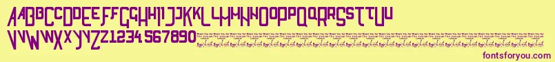 SlThankYouForTheVenom Font – Purple Fonts on Yellow Background