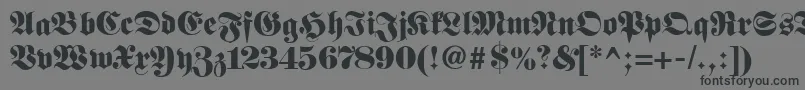 フォントFetteclassicunzfraktur – 黒い文字の灰色の背景