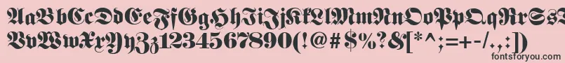 フォントFetteclassicunzfraktur – ピンクの背景に黒い文字