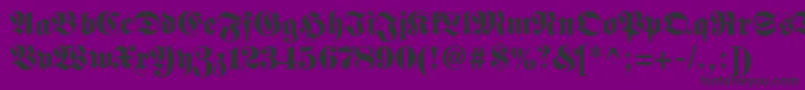 Fetteclassicunzfraktur Font – Black Fonts on Purple Background