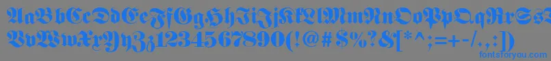 Fetteclassicunzfraktur Font – Blue Fonts on Gray Background