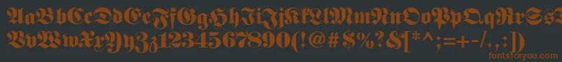 Fetteclassicunzfraktur Font – Brown Fonts on Black Background