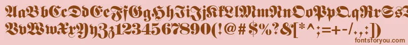 フォントFetteclassicunzfraktur – ピンクの背景に茶色のフォント