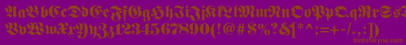 fuente Fetteclassicunzfraktur – Fuentes Marrones Sobre Fondo Morado