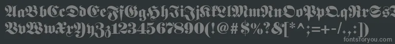 Fetteclassicunzfraktur Font – Gray Fonts on Black Background