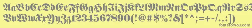 Fetteclassicunzfraktur Font – Gray Fonts on Yellow Background