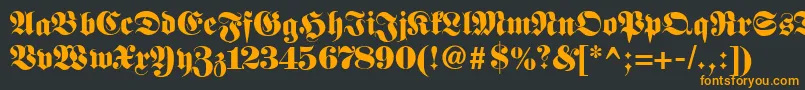 フォントFetteclassicunzfraktur – 黒い背景にオレンジの文字