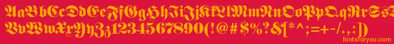 fuente Fetteclassicunzfraktur – Fuentes Naranjas Sobre Fondo Rojo